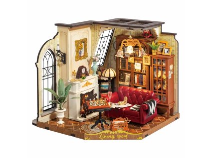 RoboTime 3D dřevěná skládačka Miniatura domečku Kateřinin obývací pokoj