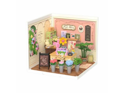RoboTime 3D dřevěná skládačka Miniatura domečku Květinářství Fresh Flower