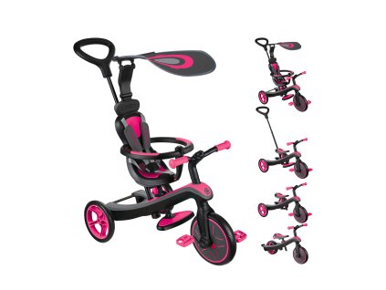 Globber Tříkolka dětská 4v1 - Fuchsia Pink