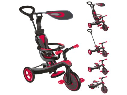 Globber Tříkolka dětská 4v1 - New Red