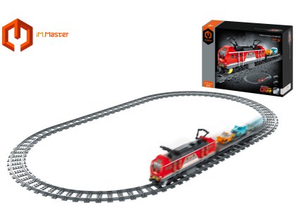 iM.Master Stavebnice vlak červený s auty 53,6x12x6 cm