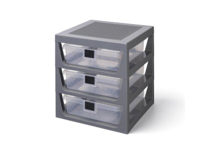 LEGO organizér s tromi zásuvkami - tmavo modrá