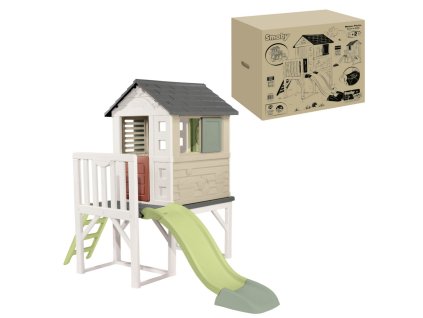 Domček Life na pilieroch so šmykľavkou