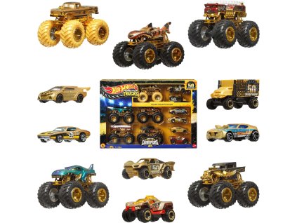 HW MONSTER TRUCKS BIGFOOT 50. VÝROČIE SET ANGLIČÁKOV & TRUCKOV