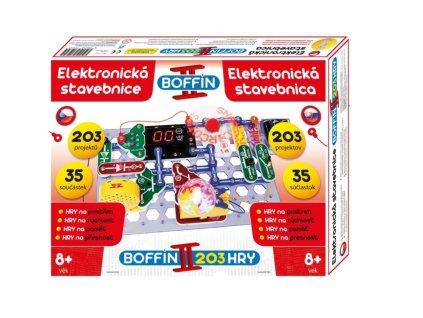 Stavebnice Boffin II. 203 elektronická 203 projektů na baterie 35ks v krabici 40x30x7cm
