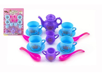 Nádobí - kávová a čajová sada plast 15ks na kartě 21x28cm