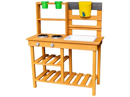 2Kids Toys Dřevěná zahradní kuchyňka s dřezem