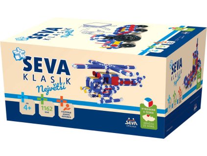 SEVA KLASIK Největší plastová XXL STAVEBNICE 1162 dílků v krabici