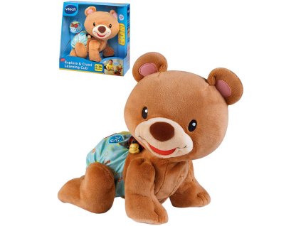 PLYŠ Baby medvídek naučný lezoucí mluví zpívá na baterie Světlo Zvuk