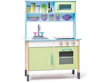 WOODY DŘEVO Kuchyňka dětská Barbara 71x101x34cm holčičí