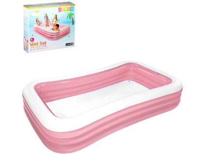 INTEX Bazén obdelníkový nafukovací Family 305x183cm růžový 58487