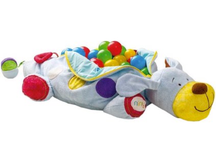 NINY Pejsek Ipo velký set se 60 míčky baby bazének s chrastítky na zip