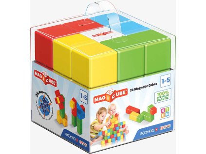 GEOMAG Magicube Green line Eko baby kostky barevné magnetické set 24ks