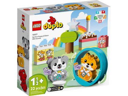 LEGO DUPLO Moje první štěňátko a koťátko na baterie Zvuk 10977 STAVEBNICE