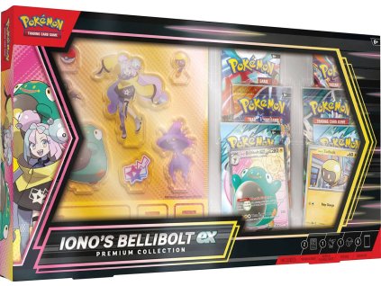 Pokémon TCG Iono’s Bellibolt ex Premium Collection 6x booster s doplňky