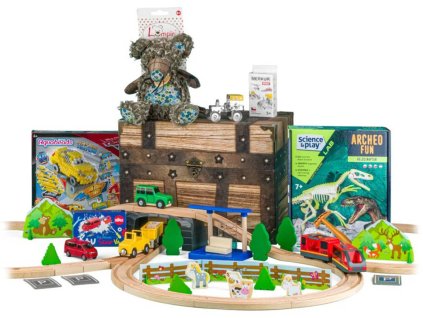 Truhla plná hraček Oliver dětské hračky pro kluky velká sada mix 6ks