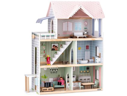 WOODY DŘEVO Domeček pro panenky Molly na baterie Světlo Zvuk