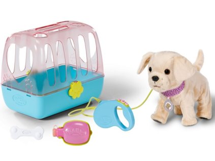 ZAPF CREATION BABY BORN Můj veselý pejsek s přepravním boxem