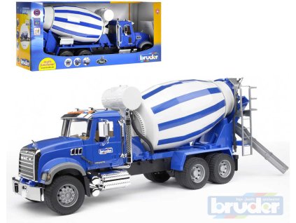 BRUDER 02814 (2814) Nákladní auto Mack Granite - domíchávač betonu modrý