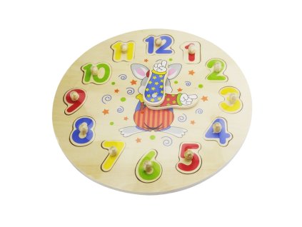 BABU - Vkládačka hodiny, klaun, zajíc