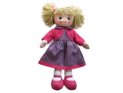 Panenka hadrová 50 cm fialové šatičky