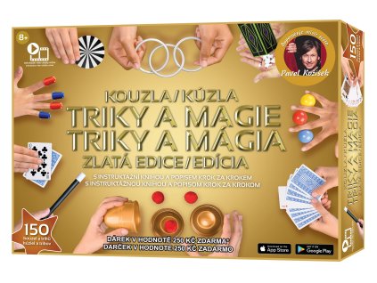 Škola kouzel - Kouzla, triky a magie - Zlatá edice 150 triků + Dárek v hodnotě 250Kč