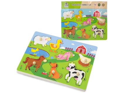 BABU - Dřevěná vkládačka se zvukem farma