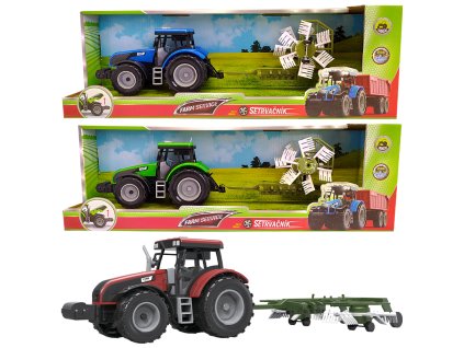 FARM SERVICE - Traktor s obracečkou sena se zvuky a světly