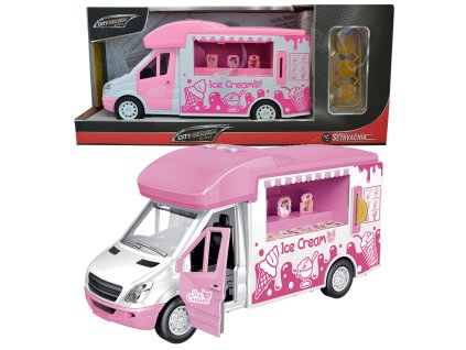 CITY SERVICE CAR - 1:14 Zmrzlinářský vůz růžový
