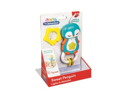 Baby Clementoni - Elektronické chrastítko s úchytem - Tučňák