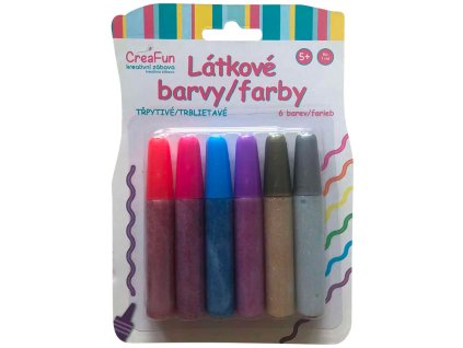 CreaFun - Látkové barvy - sada třpytky 6 (42ml)