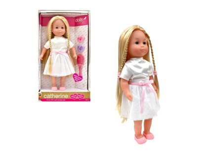 Dolls World - Panenka Catherine deluxe dlouhé vlasy 41 cm
