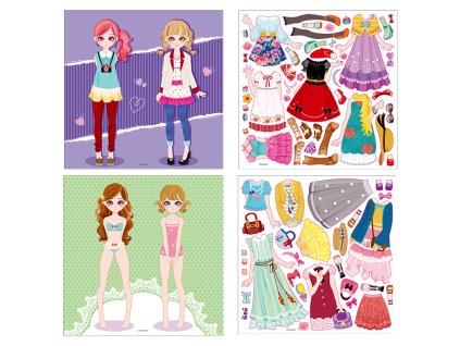 Samolepky šaty s doplňky