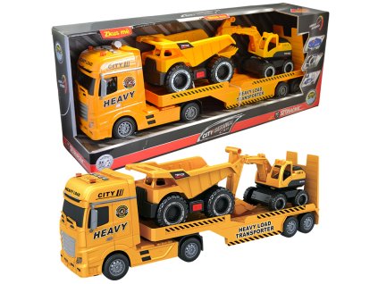 CITY SERVICE CAR - 1:12 Tahač s bagrem a nákladním autem