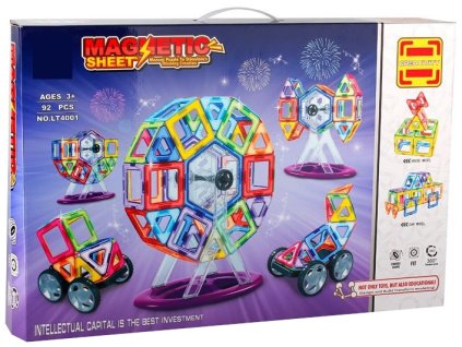 Magnetická stavebnice Magnetic Sheet 92 dílků