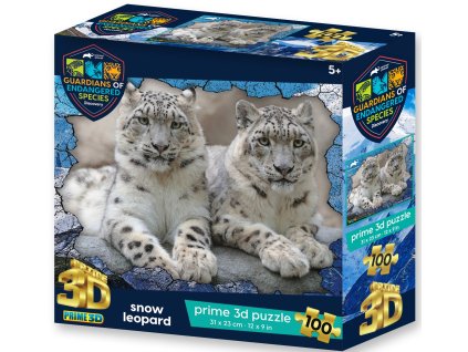 PRIME 3D PUZZLE - GES Sněžní leopardi 100 dílků