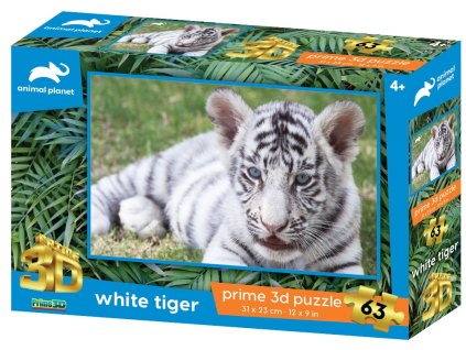 PRIME 3D PUZZLE - Bílý tygr 63 dílků 10711