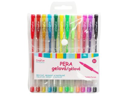 CreaFun - Gelová pera 12 barev