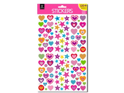 Samolepky srdce 120 ks