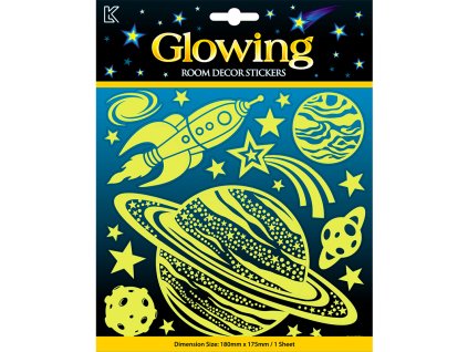 Svítící samolepky s GLITRY - VESMÍR