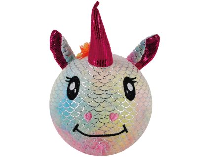 Nafukovací plyšový kamarád - Jednorožec duhový 15 cm