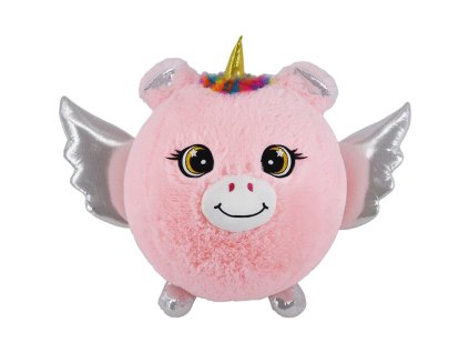 Nafukovací plyšový kamarád - Jednorožec růžový 23 cm