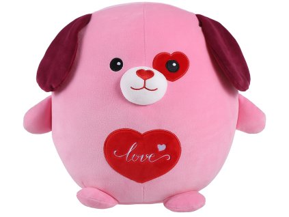 Plyšový kamarád - Pejsek Láskáček 20 cm růžový