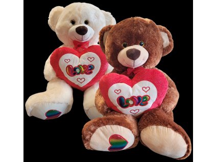 PLYŠÁKOV - Velký Medvěd se srdcem a mašlí 60 cm - 2 druhy