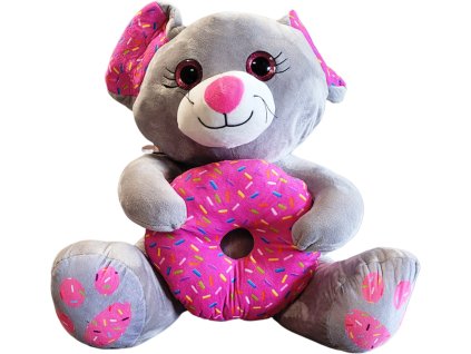Myš s donutem šedá 25 cm