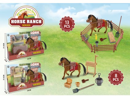 Hnědý Kůň s příslušenstvím 8 nebo 13ks - více druhů