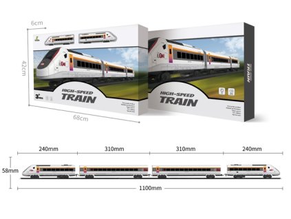 Set železnice - Elektrická lokomotiva s vagóny a příslušenstvím