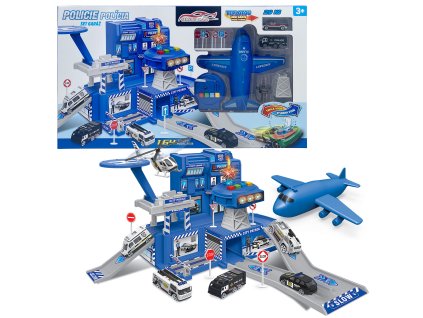 Policejní SET garáž s autem měnící barvu