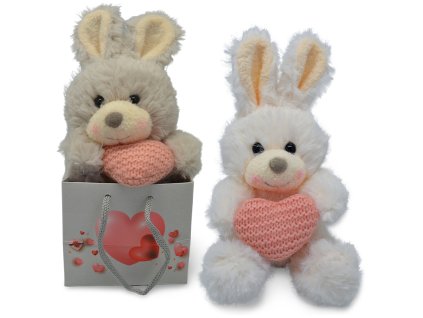 PLYŠÁKOV - Králíček se srdíčkem 2 barvy
