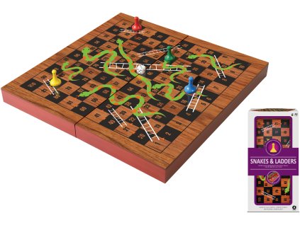 Hadi a žebříky Dřevěná cestovní hra